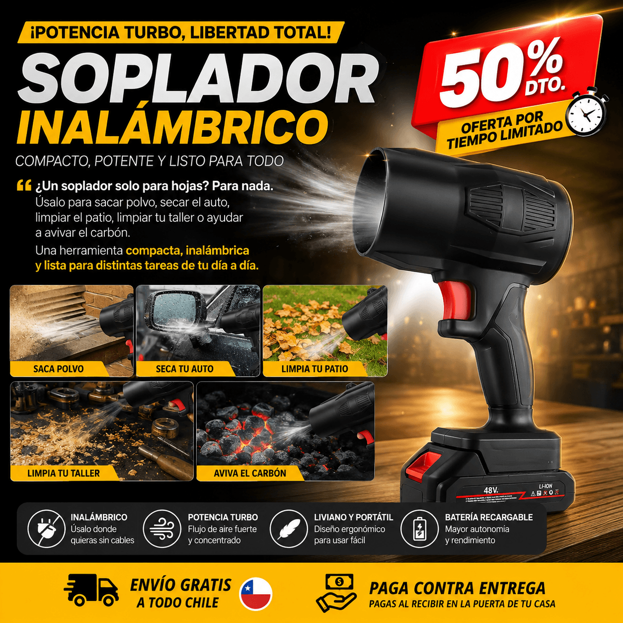 Soplador Turbo Inalámbrico 48v
