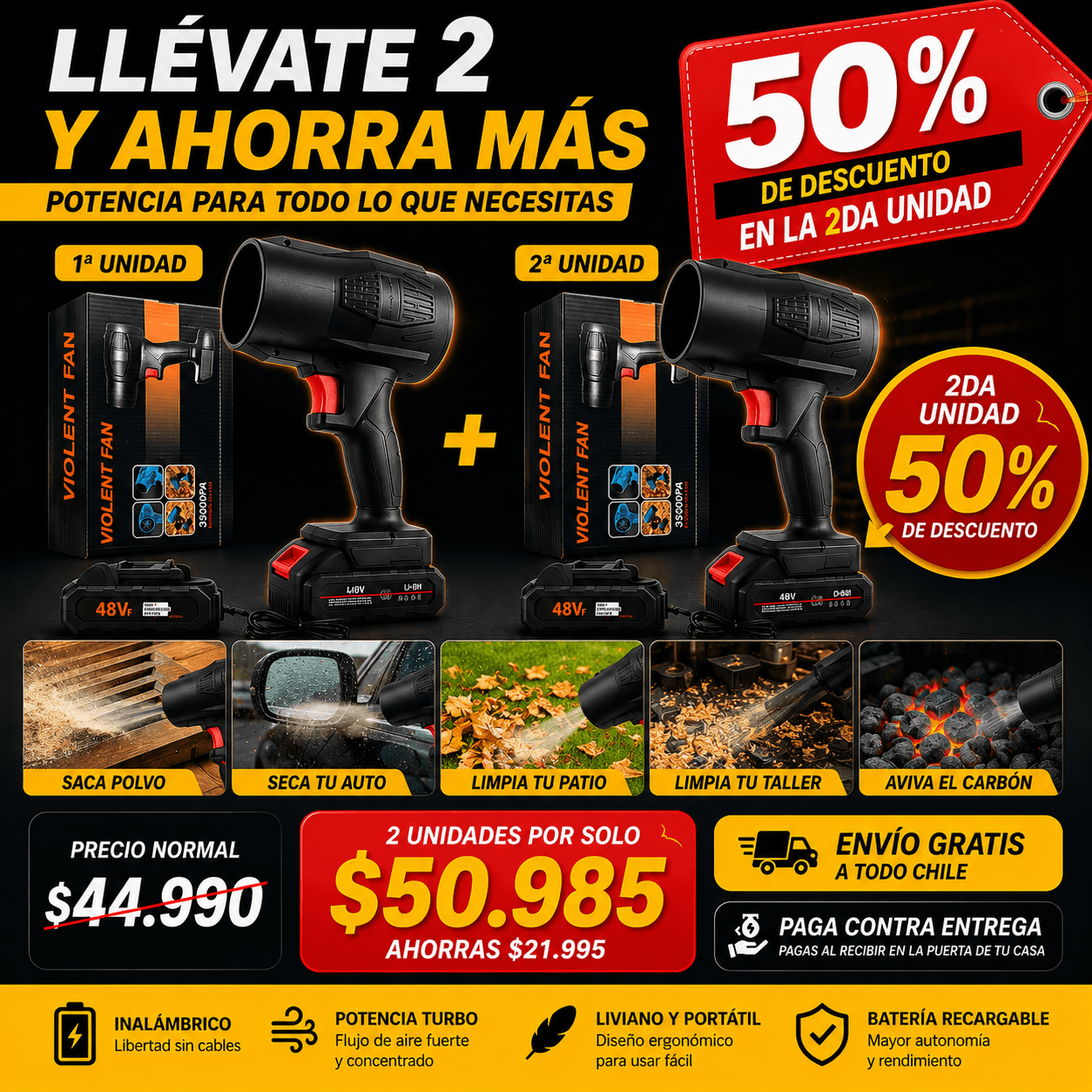 Soplador Turbo Inalámbrico 48v
