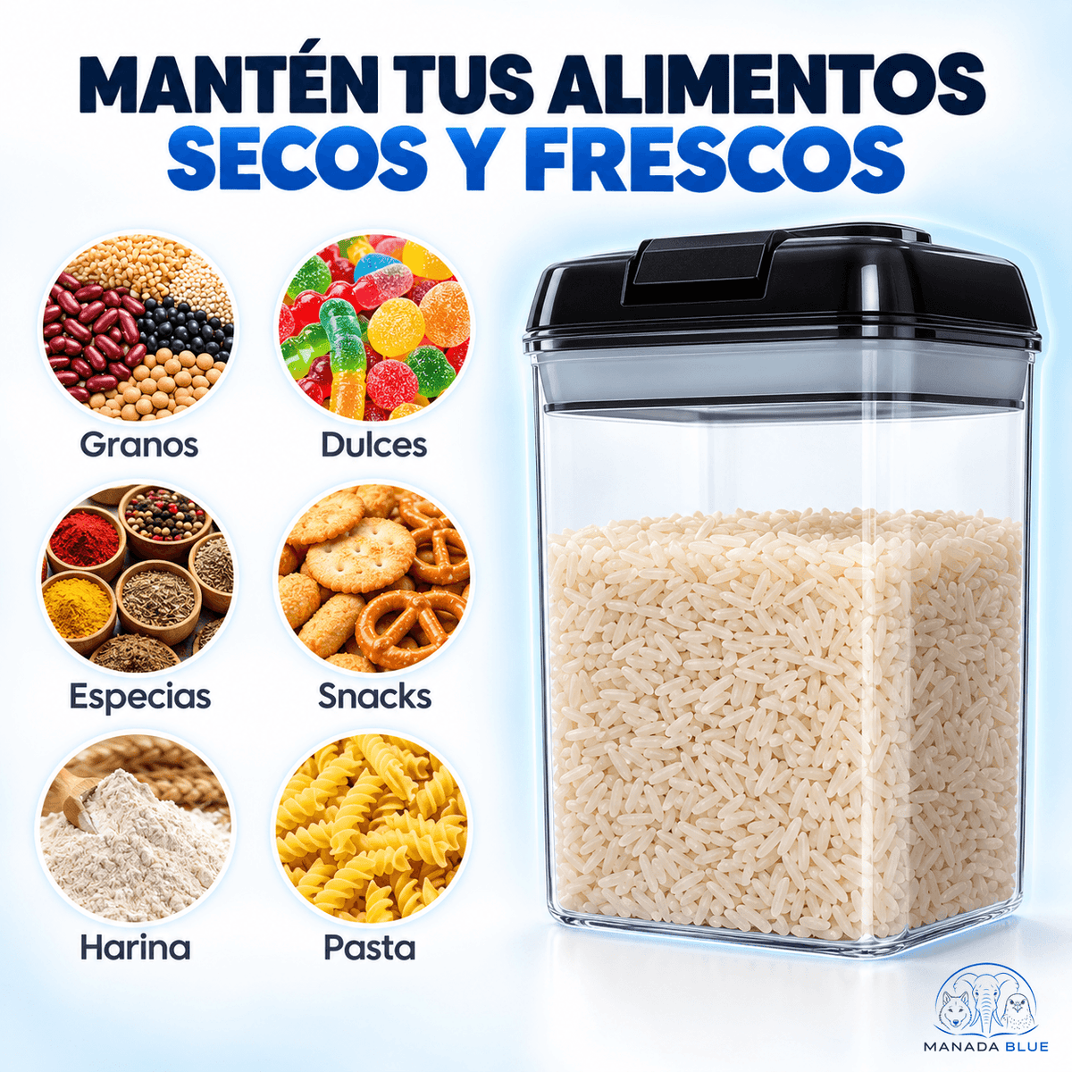 FreshLock 7 Contenedores Hermeticos Manada Blue