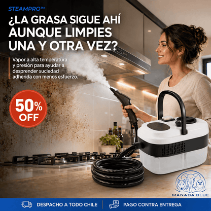 SteamPro - Maquina de Limpieza a Vapor 2500W Portátil Manada Blue