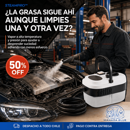 SteamPro - Maquina de Limpieza a Vapor 2500W Portátil Manada Blue