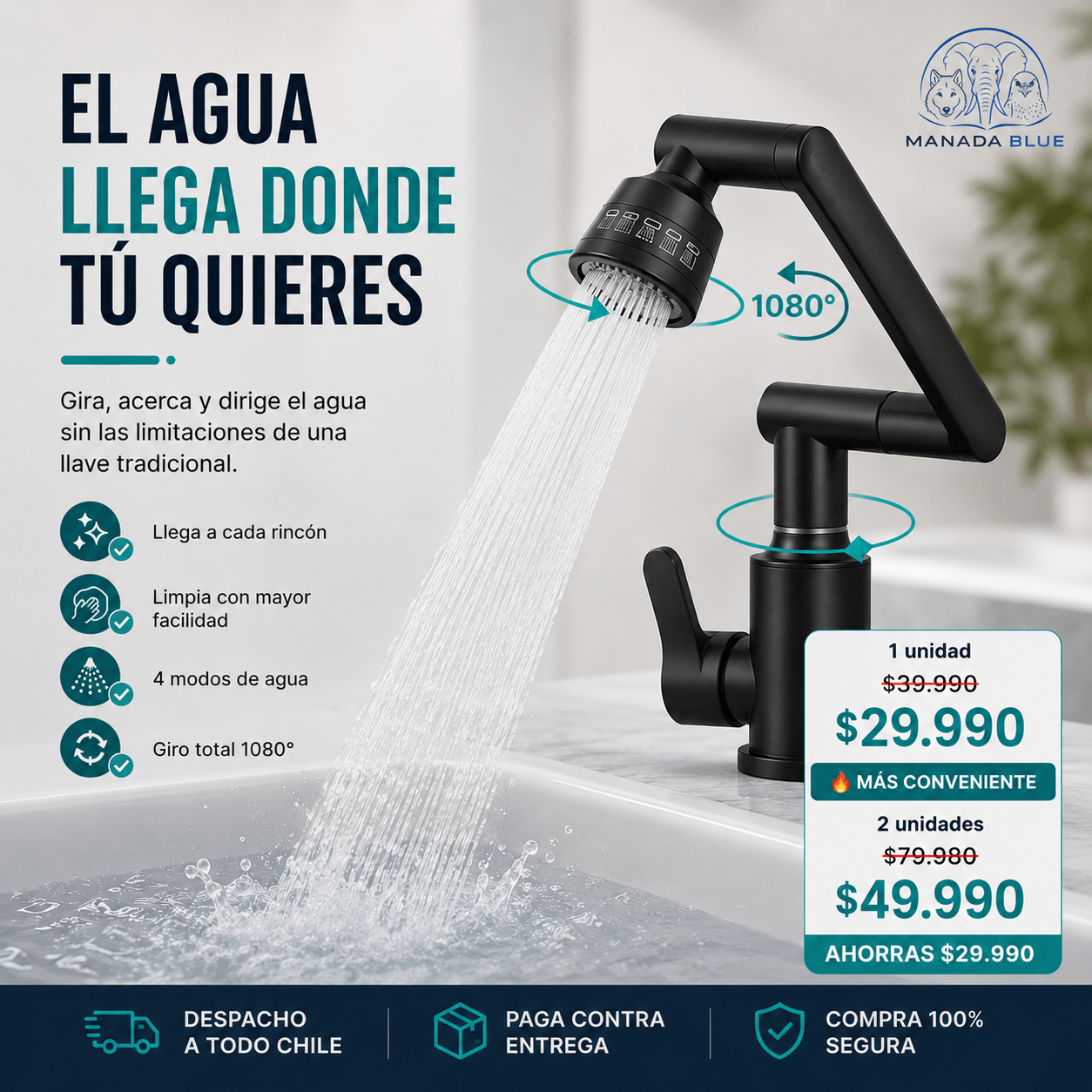 LLAVE LAVAMANOS 1080°