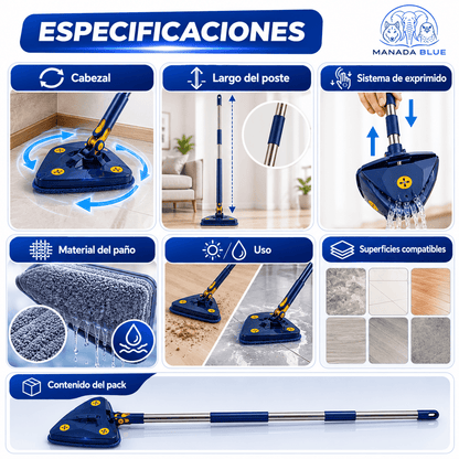 Mopa Giratoria 360° Manada Blue